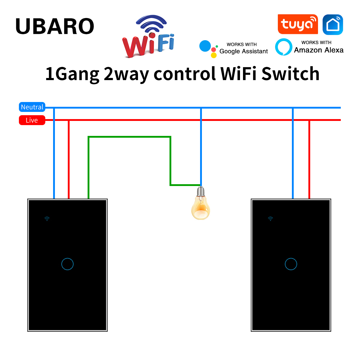 Smart Home Utilities - UBARO 2Way Американский Стандарт Закаленное Стекло