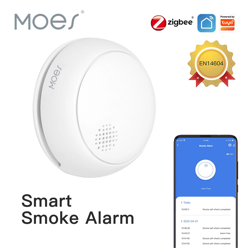 Smart Home Moes - Беспроводной умный детектор дыма MOES ZigBee