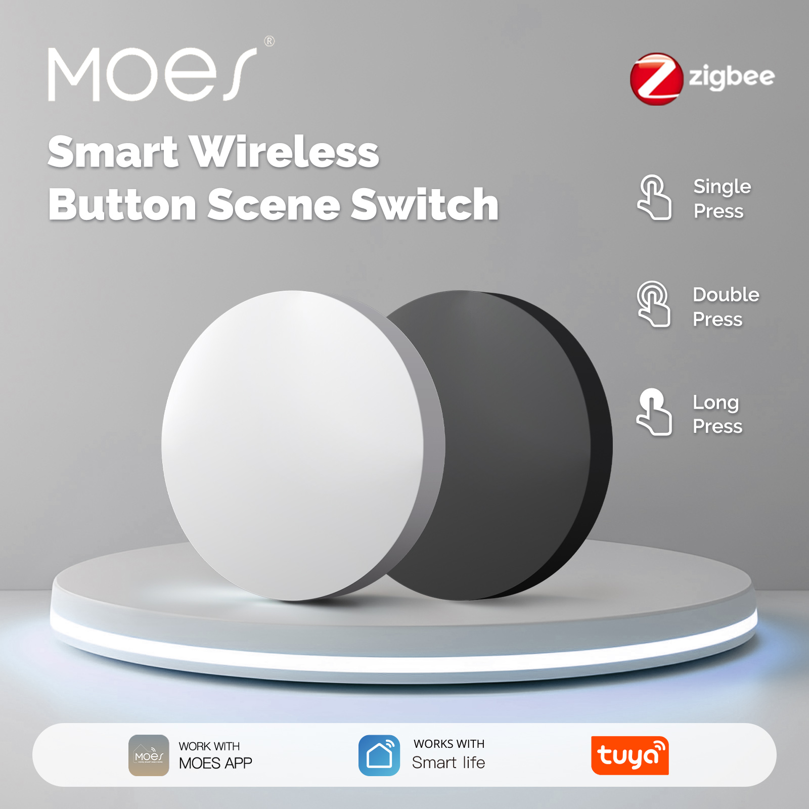 Smart Home Moes - MOES Tuya ZigBee Беспроводной кнопочный переключатель