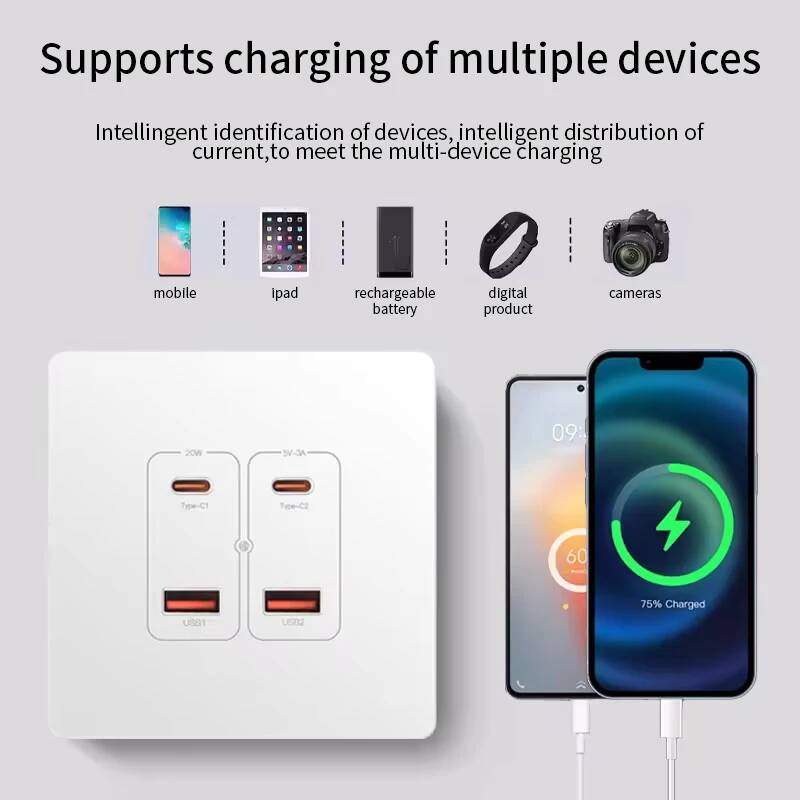 Smart Home Utilities - Настенная розетка Herepow с двумя USB-портами