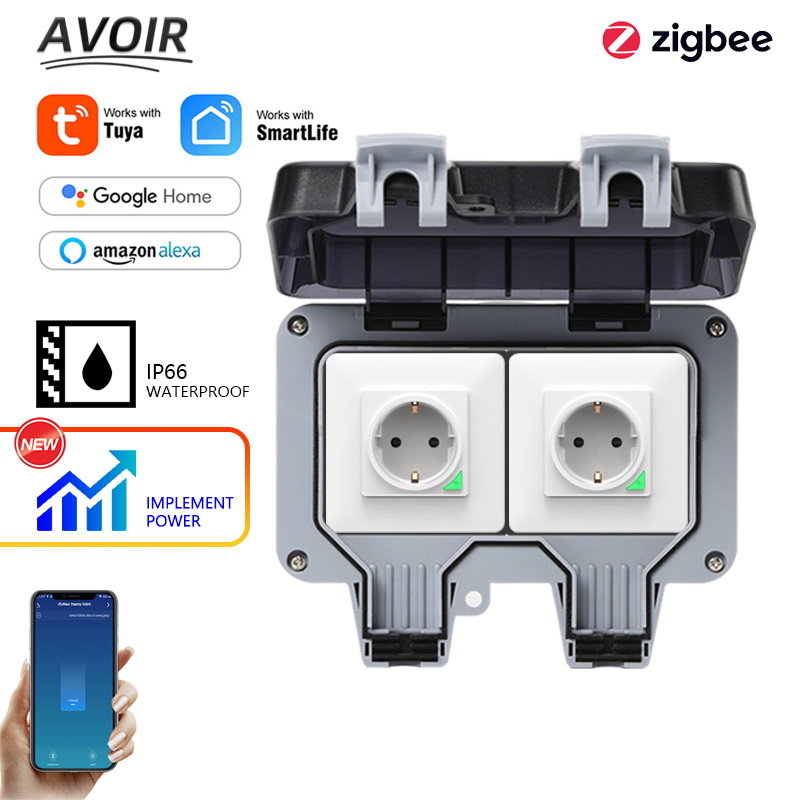 Smart Home Utilities - Электрические розетки Zigbee IP66, водонепроницаемая уличная