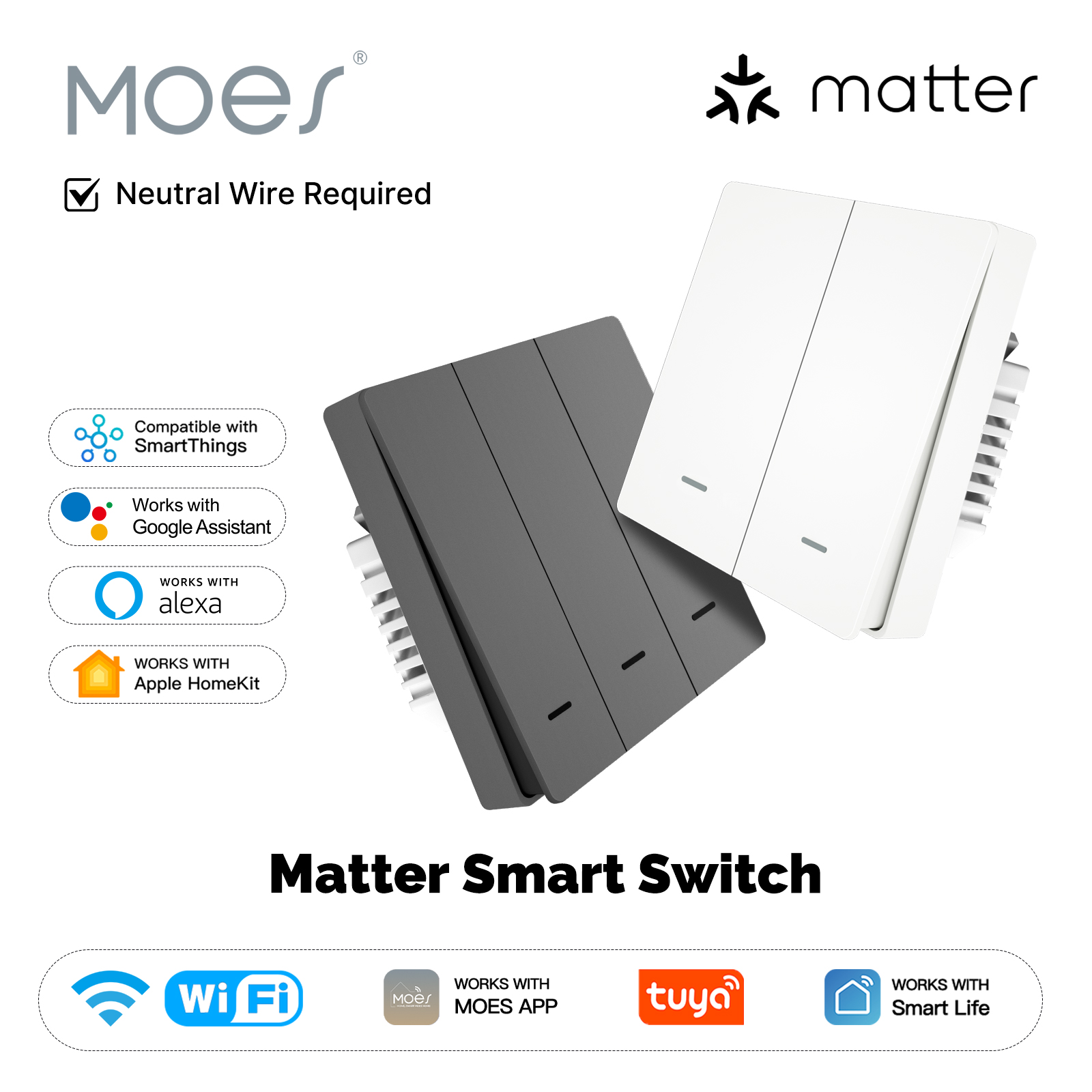Smart Home Internet - MOES Matter Tuya Wi-Fi умный кнопочный
