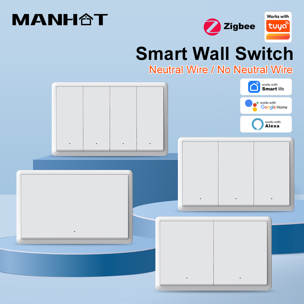 Smart Home Internet - Умный выключатель MANHOT ZigBee3.0 без нейтрального