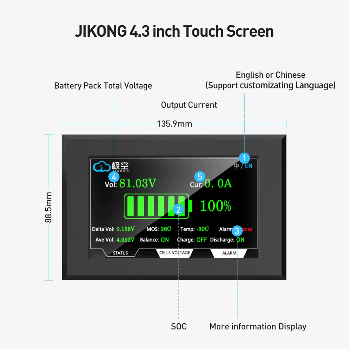 Дисплей JIKONG V19 JKBMS 3,2 д – обзор и цена Smart Energy Monitor