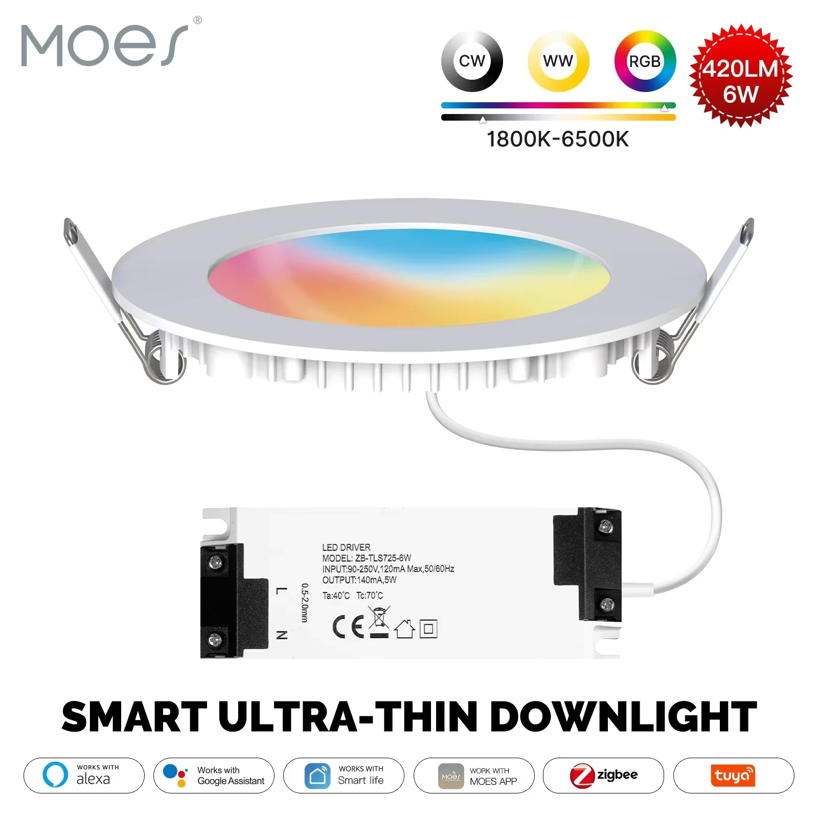 MOES ZigBee Downlight Tuya Уль – обзор и цена Smart Home Moes